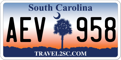 SC license plate AEV958