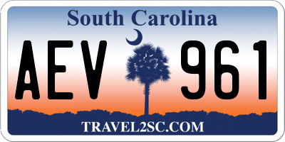 SC license plate AEV961