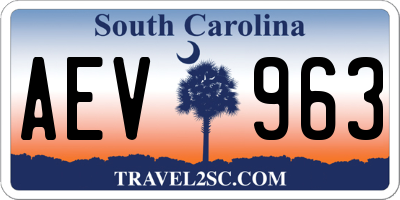 SC license plate AEV963