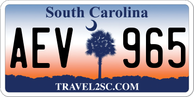 SC license plate AEV965