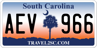 SC license plate AEV966