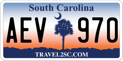 SC license plate AEV970
