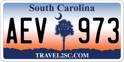 SC license plate AEV973