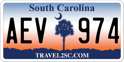 SC license plate AEV974