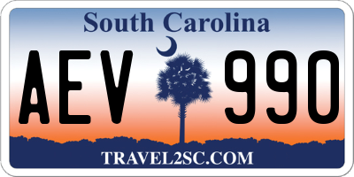 SC license plate AEV990
