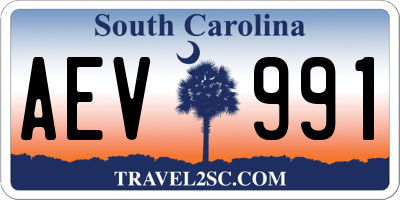 SC license plate AEV991