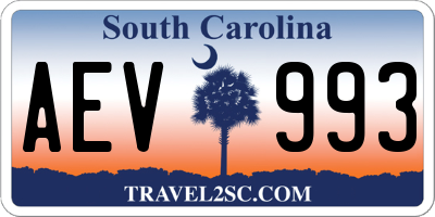 SC license plate AEV993