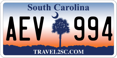 SC license plate AEV994