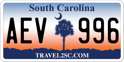 SC license plate AEV996