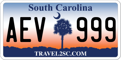 SC license plate AEV999