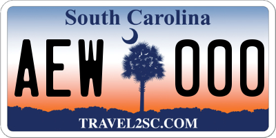 SC license plate AEW000