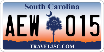 SC license plate AEW015