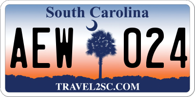 SC license plate AEW024