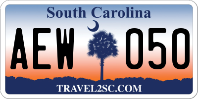 SC license plate AEW050