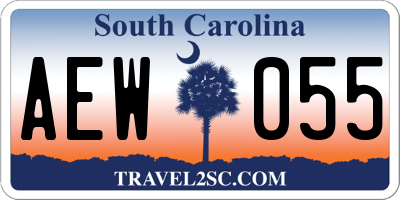 SC license plate AEW055