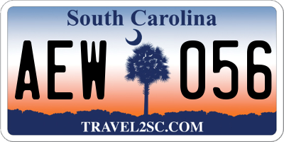 SC license plate AEW056