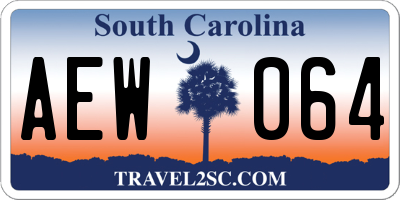 SC license plate AEW064
