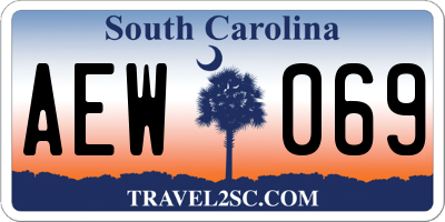 SC license plate AEW069