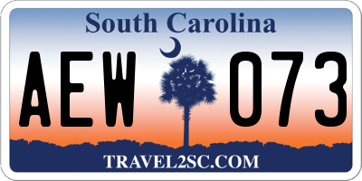 SC license plate AEW073