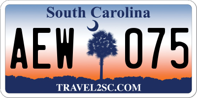 SC license plate AEW075