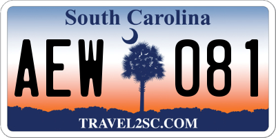 SC license plate AEW081