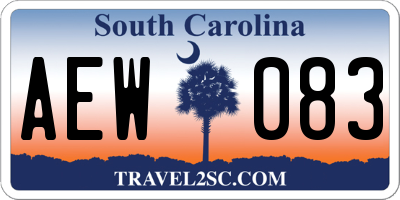 SC license plate AEW083