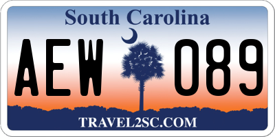 SC license plate AEW089