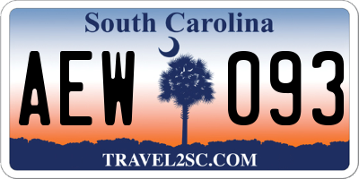 SC license plate AEW093