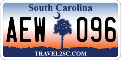 SC license plate AEW096