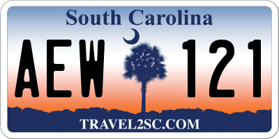 SC license plate AEW121