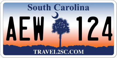 SC license plate AEW124