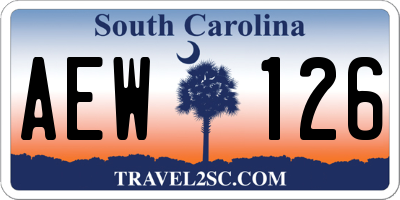 SC license plate AEW126