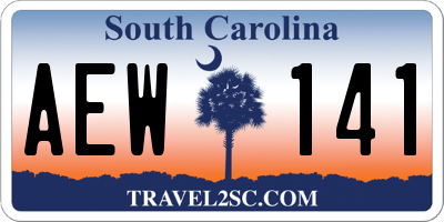 SC license plate AEW141