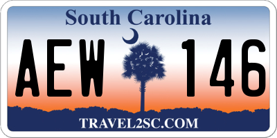 SC license plate AEW146