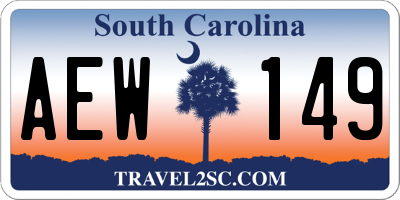 SC license plate AEW149