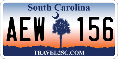SC license plate AEW156