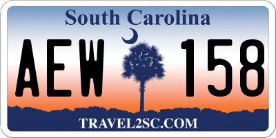 SC license plate AEW158
