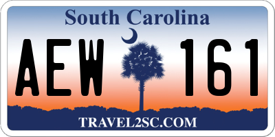 SC license plate AEW161