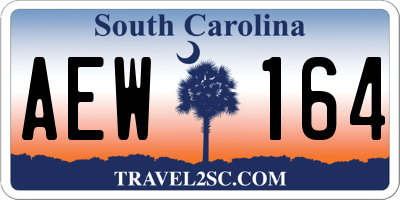 SC license plate AEW164