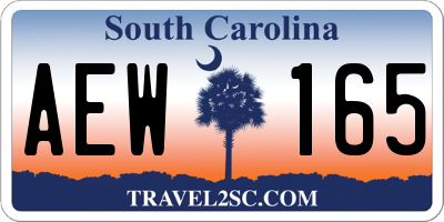 SC license plate AEW165