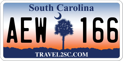SC license plate AEW166