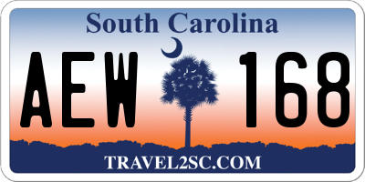 SC license plate AEW168