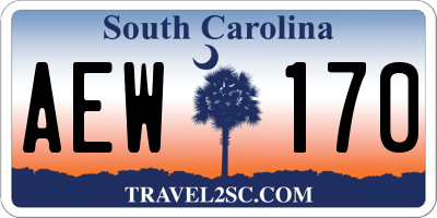 SC license plate AEW170