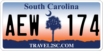 SC license plate AEW174