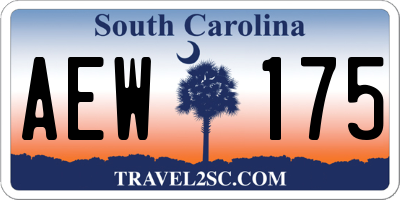 SC license plate AEW175