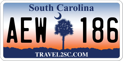 SC license plate AEW186