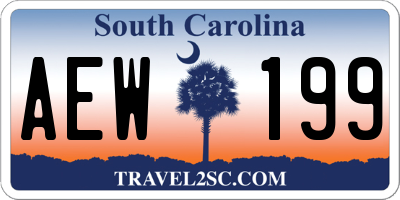 SC license plate AEW199