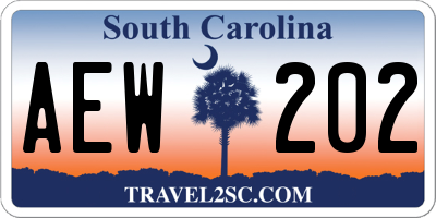 SC license plate AEW202