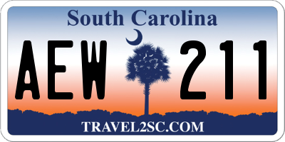 SC license plate AEW211