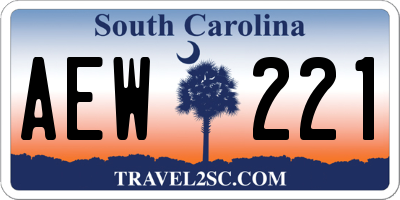 SC license plate AEW221